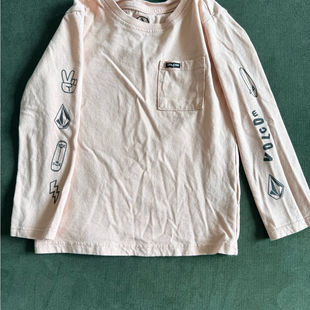 Volcom Kids Light Pink Graphic Long Sleeve Tee